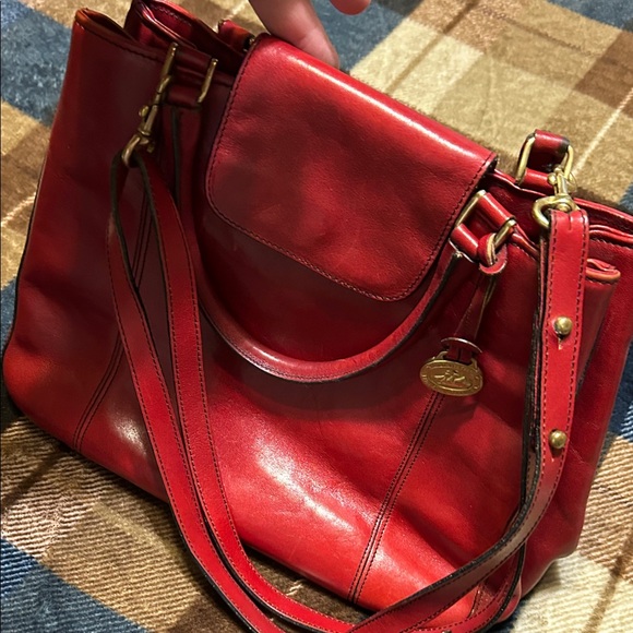 Brahmin Handbags - Red Leather Handbag Vintage